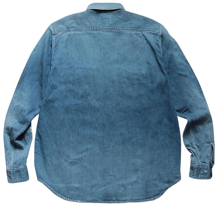 Kapital Denim Work Shirt Bone Embroidery Indigo