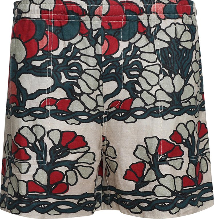 Bode Garden Lattice Shorts 'Ecru/Multicolor'