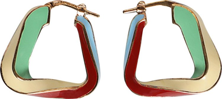Bottega Veneta Twist Triangle Hoop Earrings 'Multicolor'