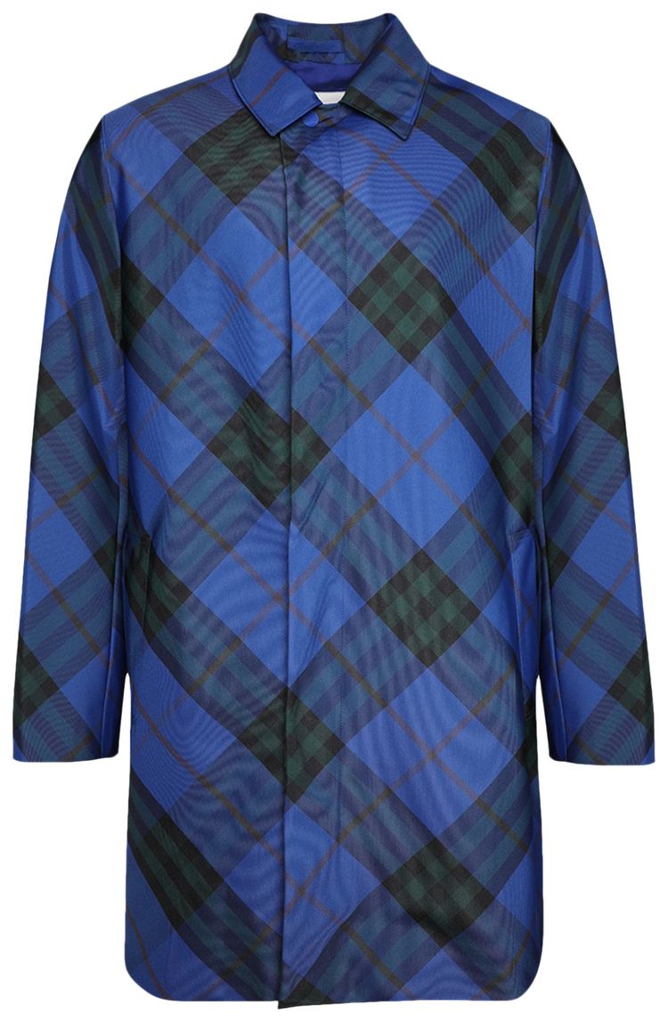 Burberry Mid Length Check Car Coat Knight