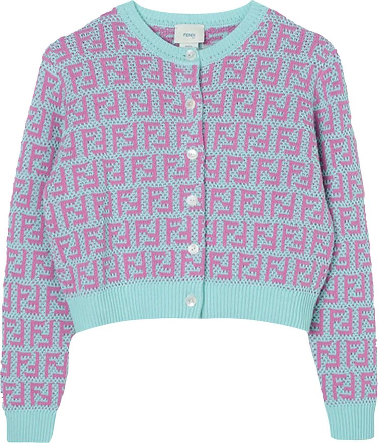 Fendi Kids All Over Logo Cardigan 'Multicolor'