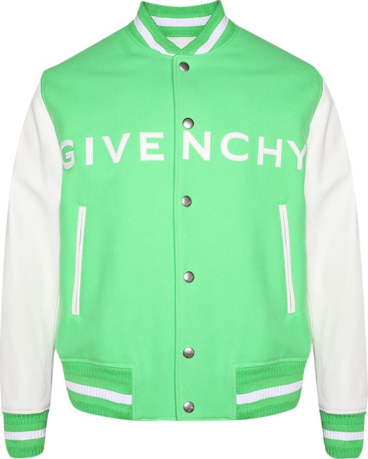 Givenchy Varsity Leather Jacket 'Bright Green'