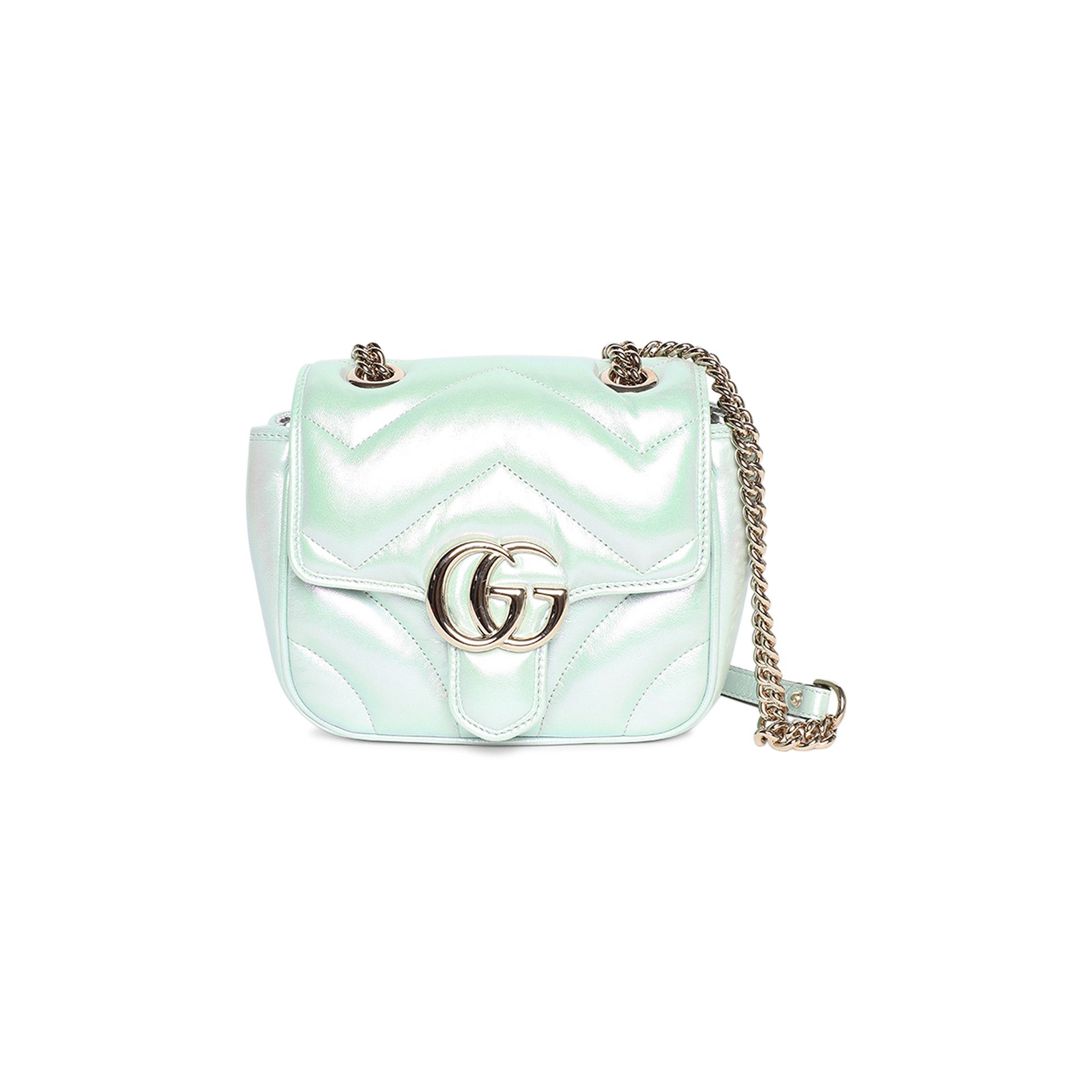 Gucci Marmont Mini Shoulder Bag Iridescent Salvy Green