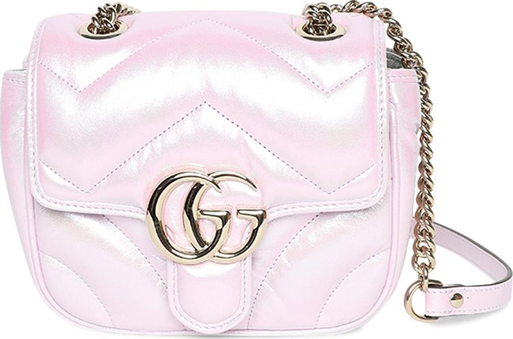 Gucci Marmont Mini Shoulder Bag Iridescent Escape Pink