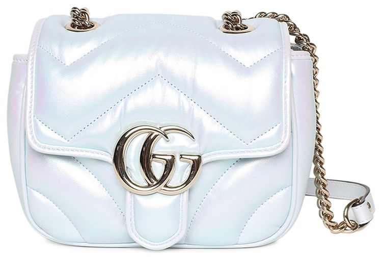 Buy Gucci Marmont Mini Shoulder Bag 'Iridescent Snow Light Blue