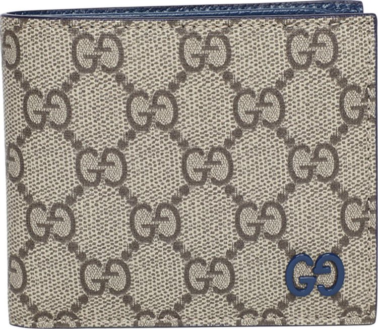 Gucci Monogram Bifold Wallet 'Beige/Ebony/Blue'