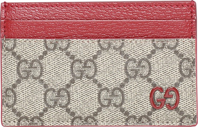 Gucci Monogram Card Holder BeigeEbonyRed