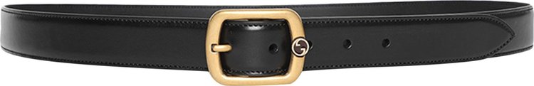 Gucci Rectangle Buckle Leather Belt 'Black/Muse Burgundy'