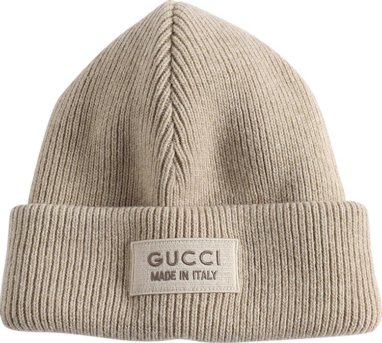 Gucci Patch Beanie Beige