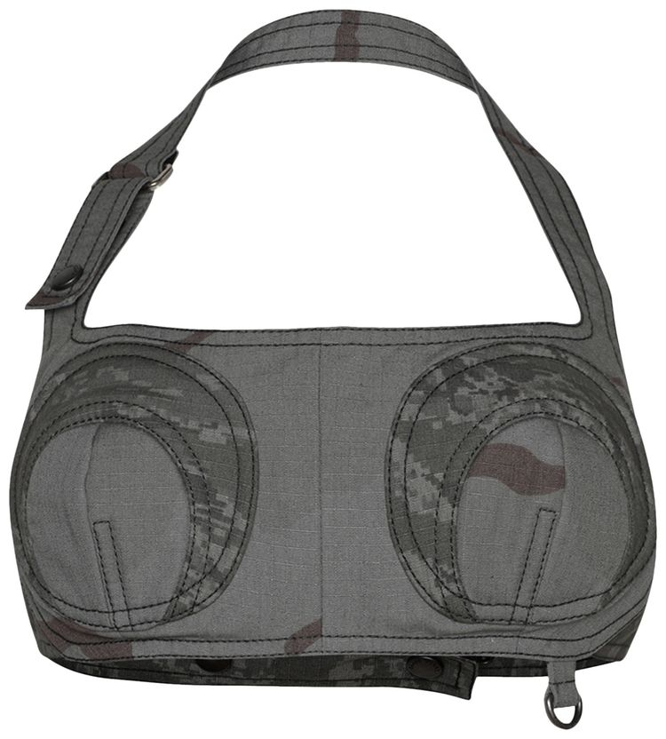 Marine Serre Regenerated Camo Bandeau Top Dark Grey