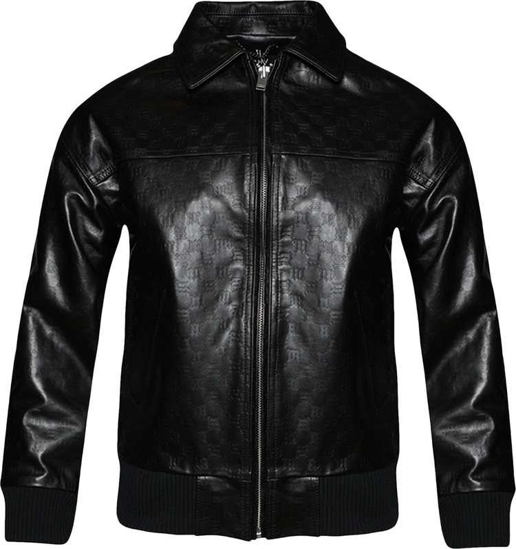 MISBHV Monogram Embossed Bandit Leather Jacket 'Black'