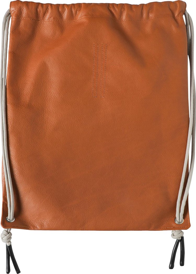 Rick Owens Leather Drawstring Backpack 'Clay/Pearl'