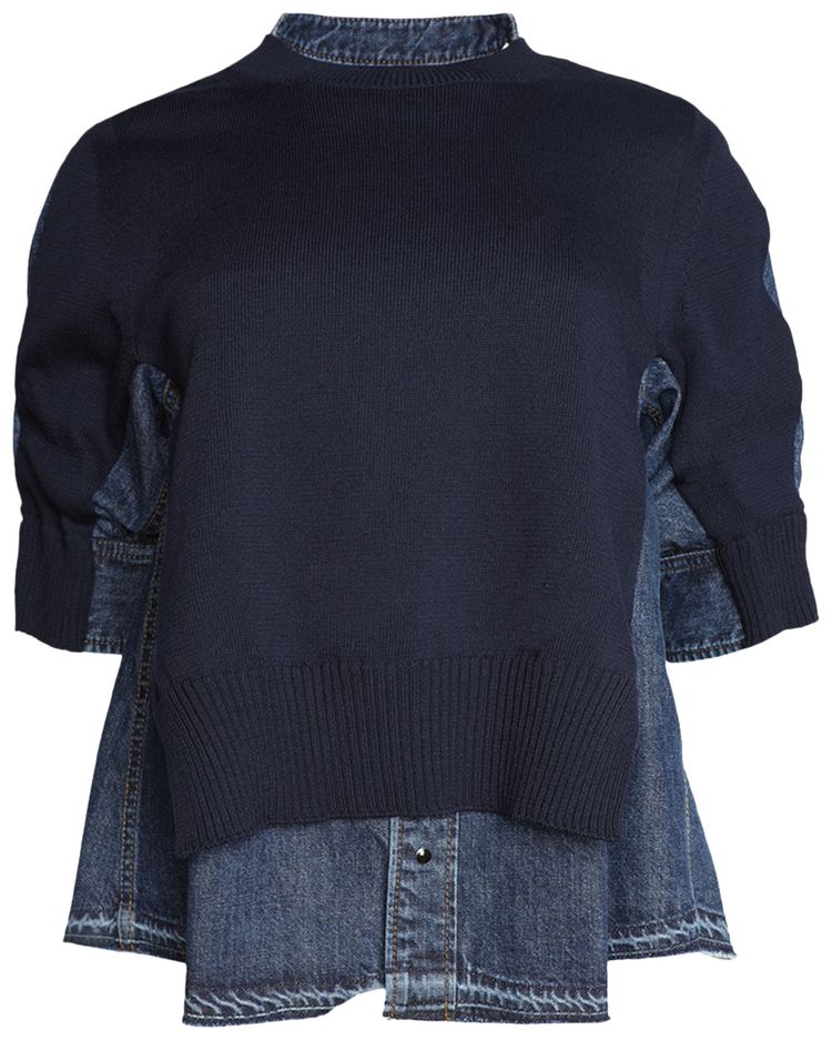 Sacai Hybrid Sweater Navy Blue