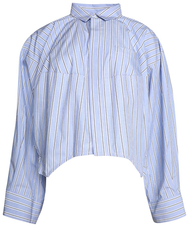 Sacai Poplin Shirt Light Blue Stripe
