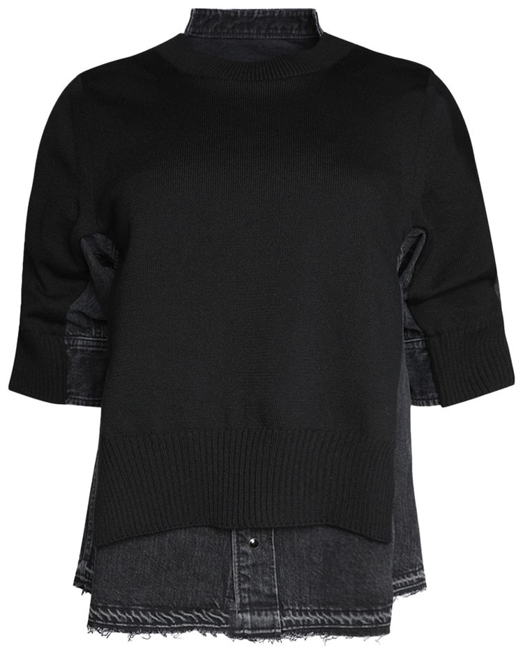 Sacai Denim x Knit Pullover Black