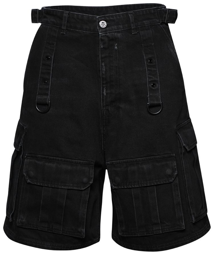 Vetements Multipocket Cargo Denim Shorts Black