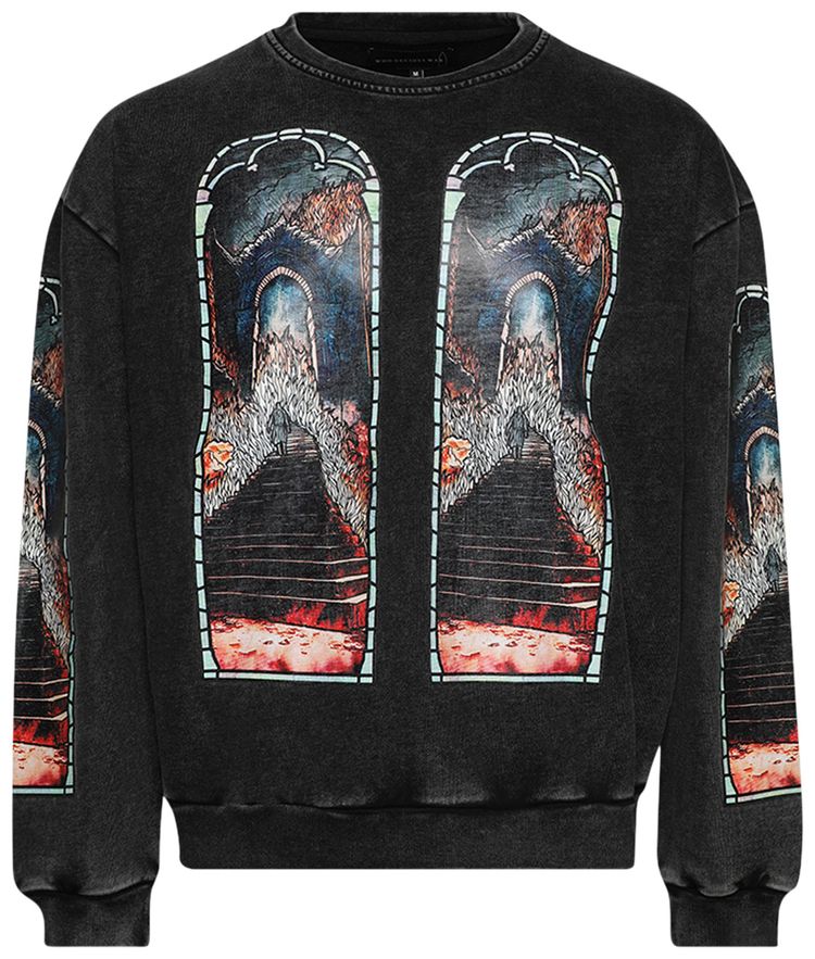 Who Decides War Descent Crewneck Sweater Vintage Grey