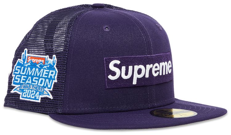 Supreme Box Logo Mesh Back New Era Purple