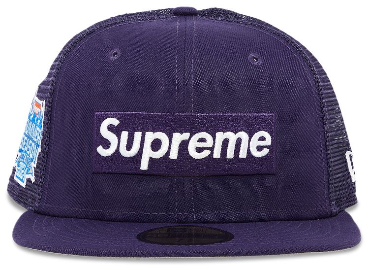 Supreme Box Logo Mesh Back New Era Purple