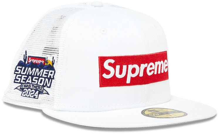Supreme Box Logo Mesh Back New Era White