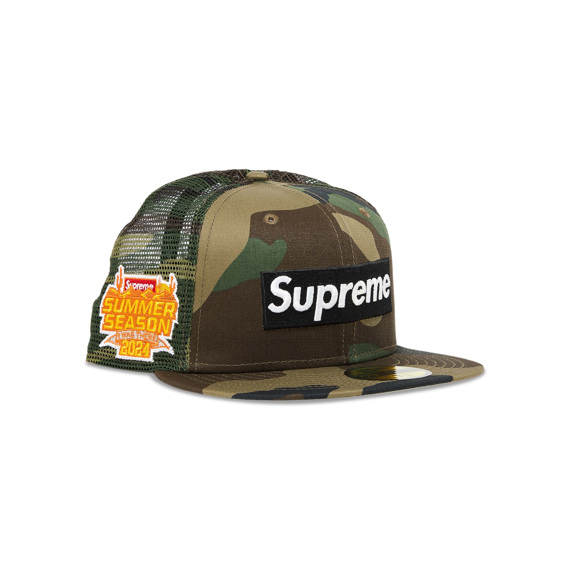 24ss Supreme Box Logo Mesh Back New Era Woodland Camo サイズ