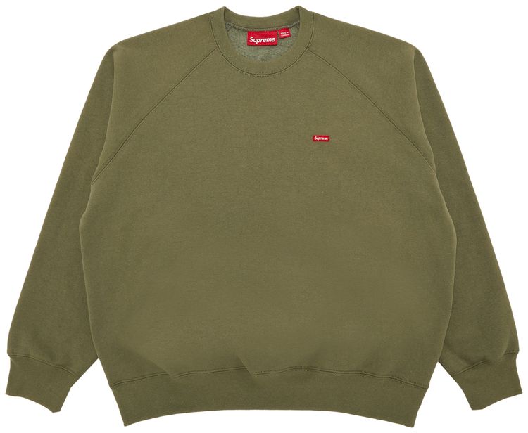 Supreme Small Box Raglan Crewneck Light Olive