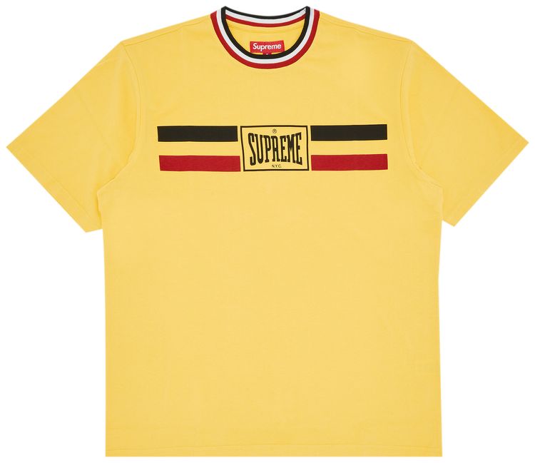 Supreme Warm Up Stripe Short Sleeve Top Yellow
