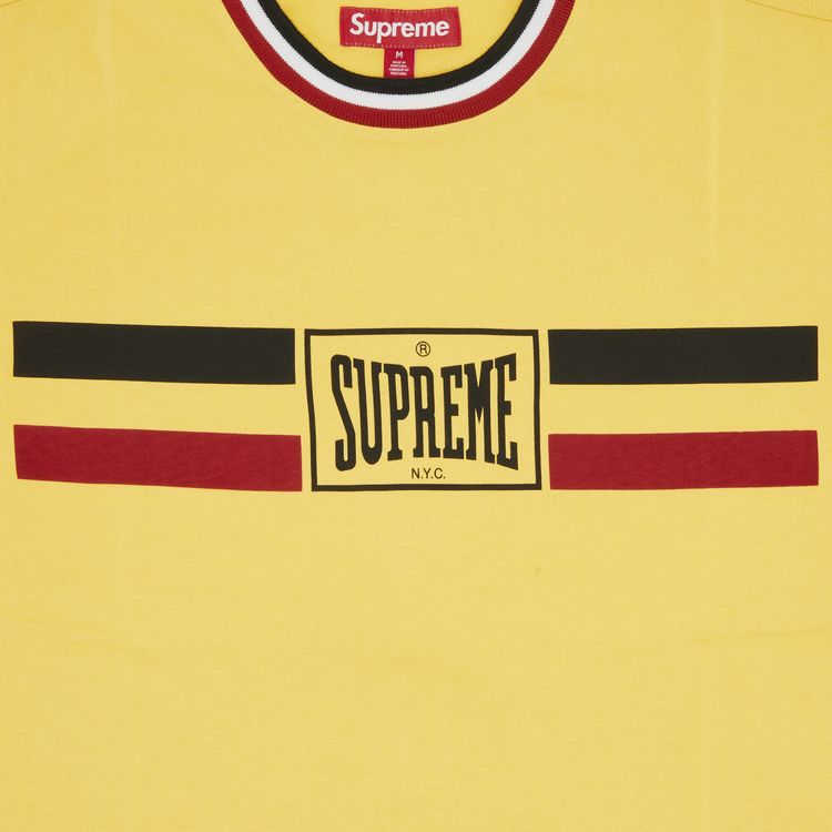 Supreme Warm Up Stripe Short Sleeve Top Yellow
