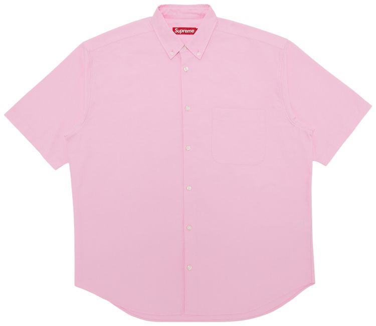 Supreme Loose Fit Short Sleeve Oxford Shirt Pink