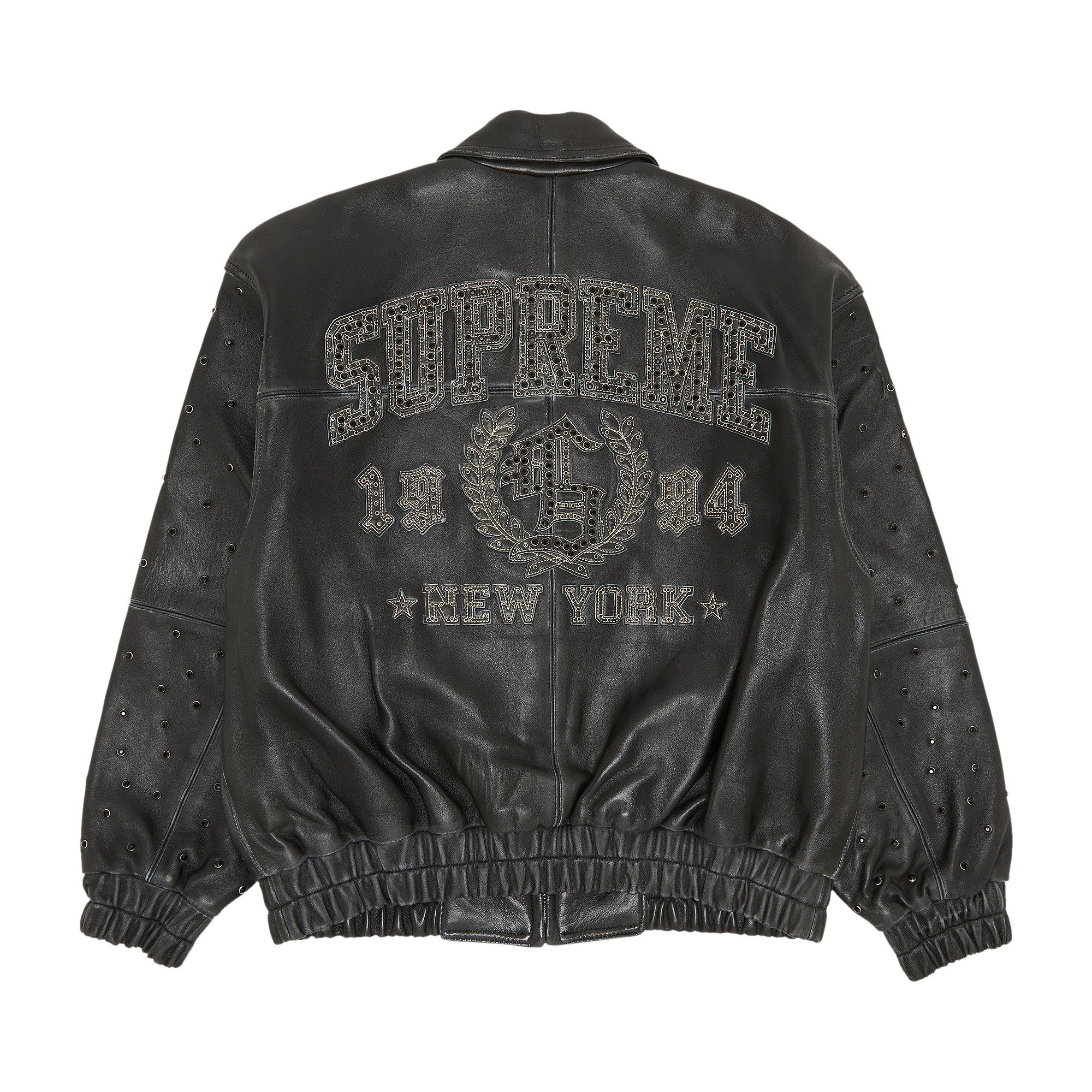 Buy Supreme Gem Studded Leather Jacket 'Black' - SS24J25