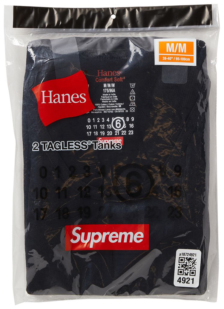 Supreme x MM6 Maison Margiela Tagless Tank Top 1 Pack Black