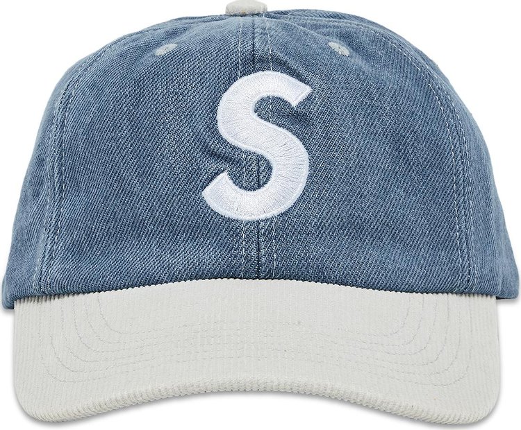 Supreme 2 Tone S Logo 6 Panel Washed Denim