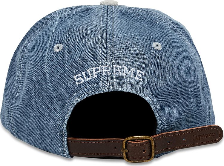 Supreme 2 Tone S Logo 6 Panel Washed Denim