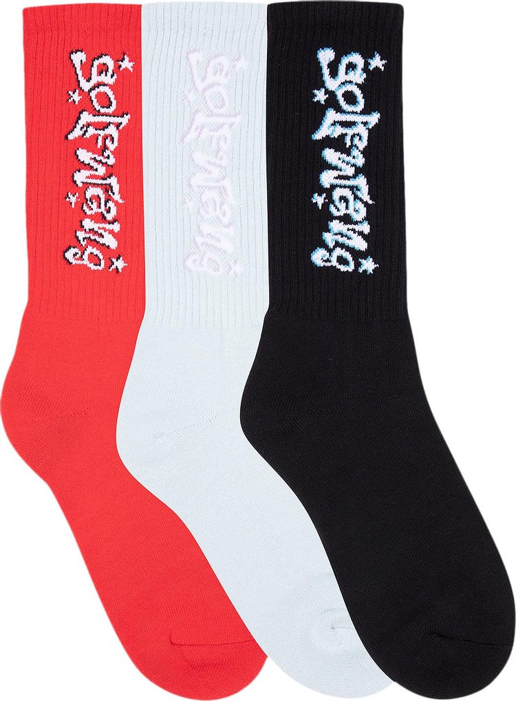 GOLF WANG Majestic Socks (3 Pack) 'Light Blue/Red/Black'