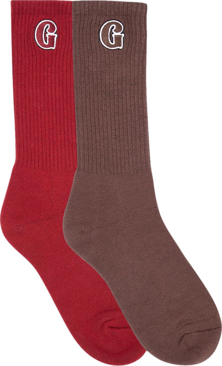 GOLF WANG Monarch Socks (2 Pack) 'Red/Brown'