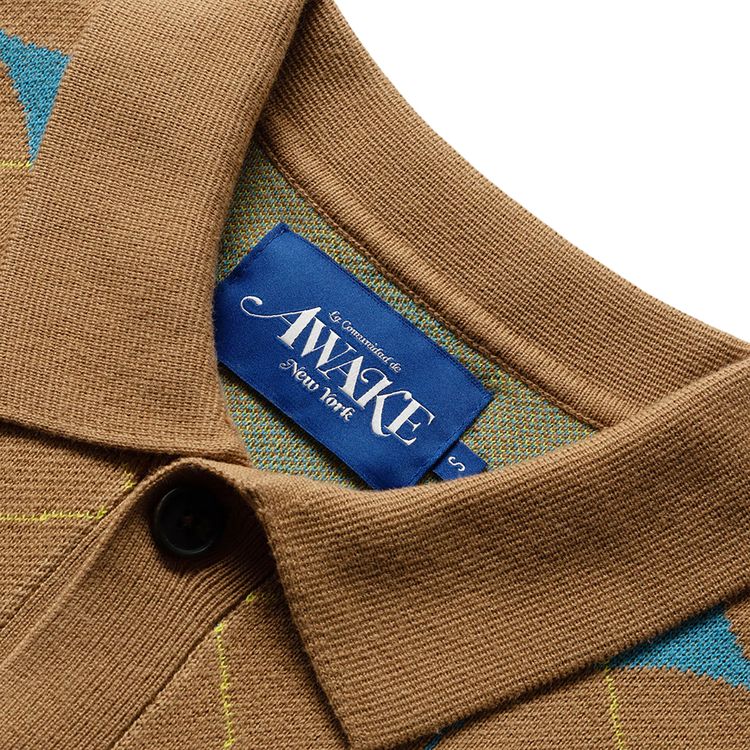 Awake NY Arglye Knit Cardigan Brown