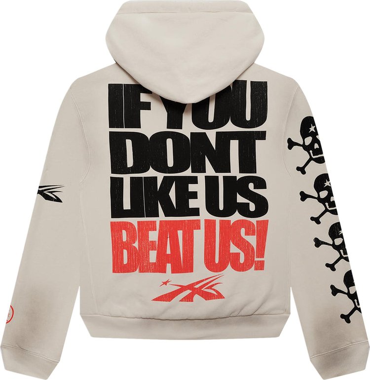 Hellstar If You Dont Like Us Beat Us Hoodie White