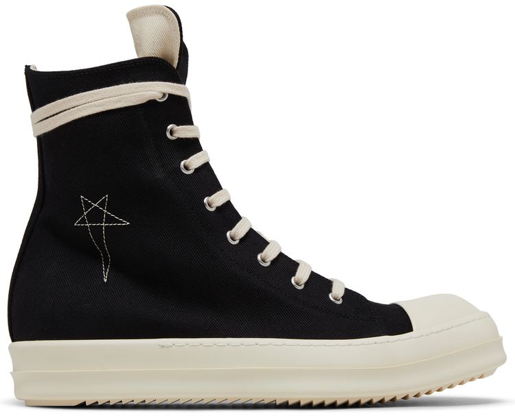 Rick Owens DRKSHDW Fogachine Pentagram Embroidery High Black Milk