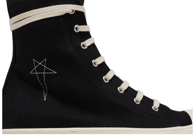 Rick Owens DRKSHDW Fogachine Pentagram Embroidery High Black Milk