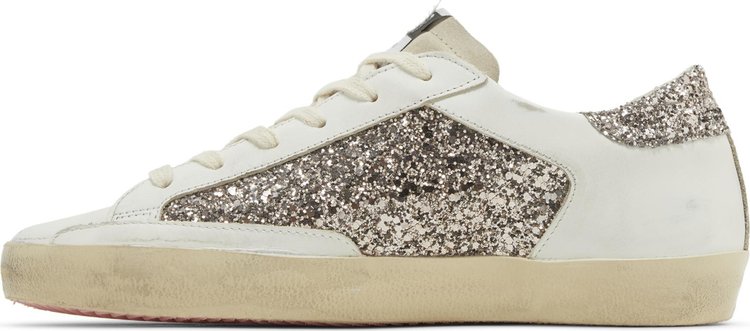 Golden Goose Wmns Superstar Glitter   White Seedpearl