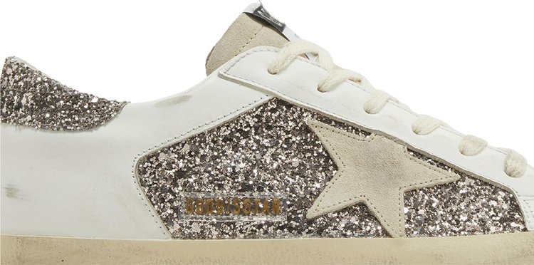 Golden Goose Wmns Superstar Glitter   White Seedpearl