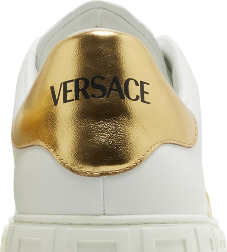 Versace Embroidered Greca Sneaker White Gold