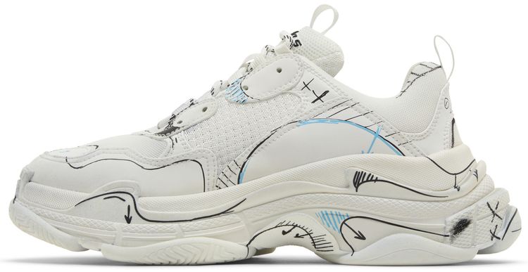 Balenciaga Triple S Sneaker Sketch   White