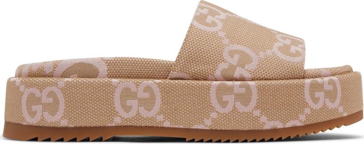 Gucci Wmns Platform Slide Sandal 'Jumbo GG - Beige Light Pink'