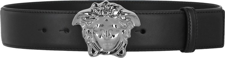 Versace La Medusa Leather Belt BlackRuthenium