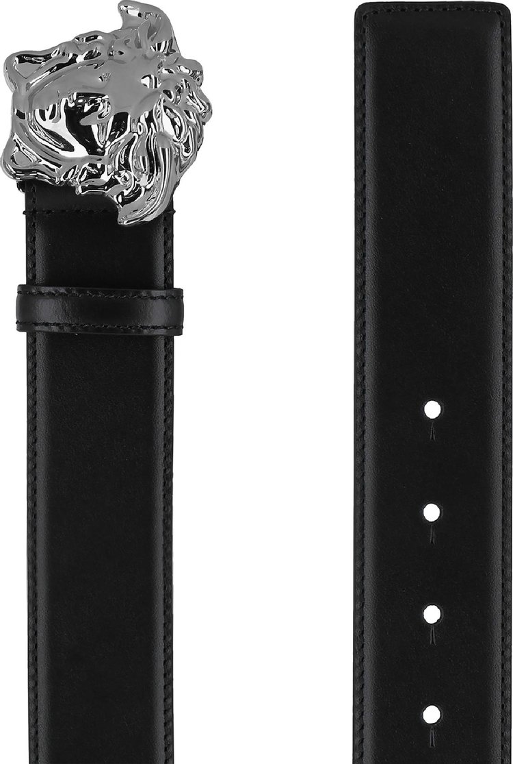 Versace La Medusa Leather Belt BlackRuthenium