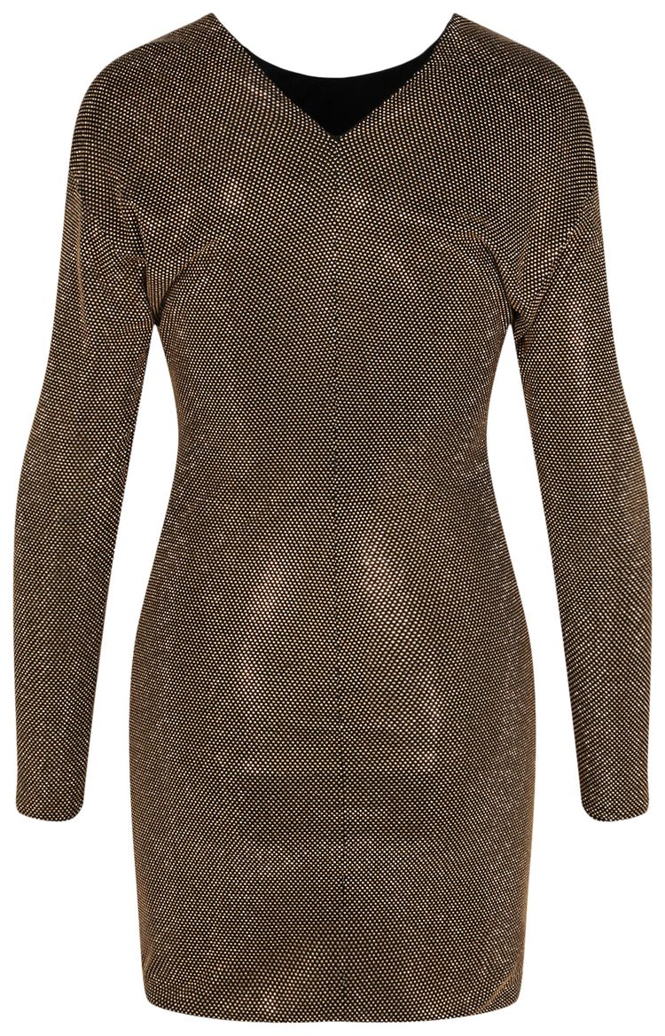 Versace Embroidered Long Sleeve Mini Dress Black