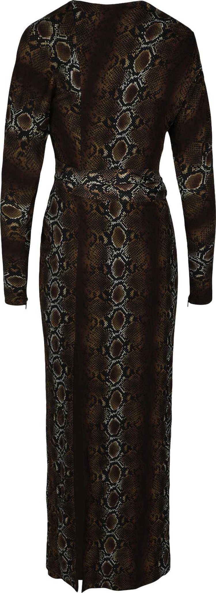 Versace Snake Printed Long Sleeve Dress Multicolor