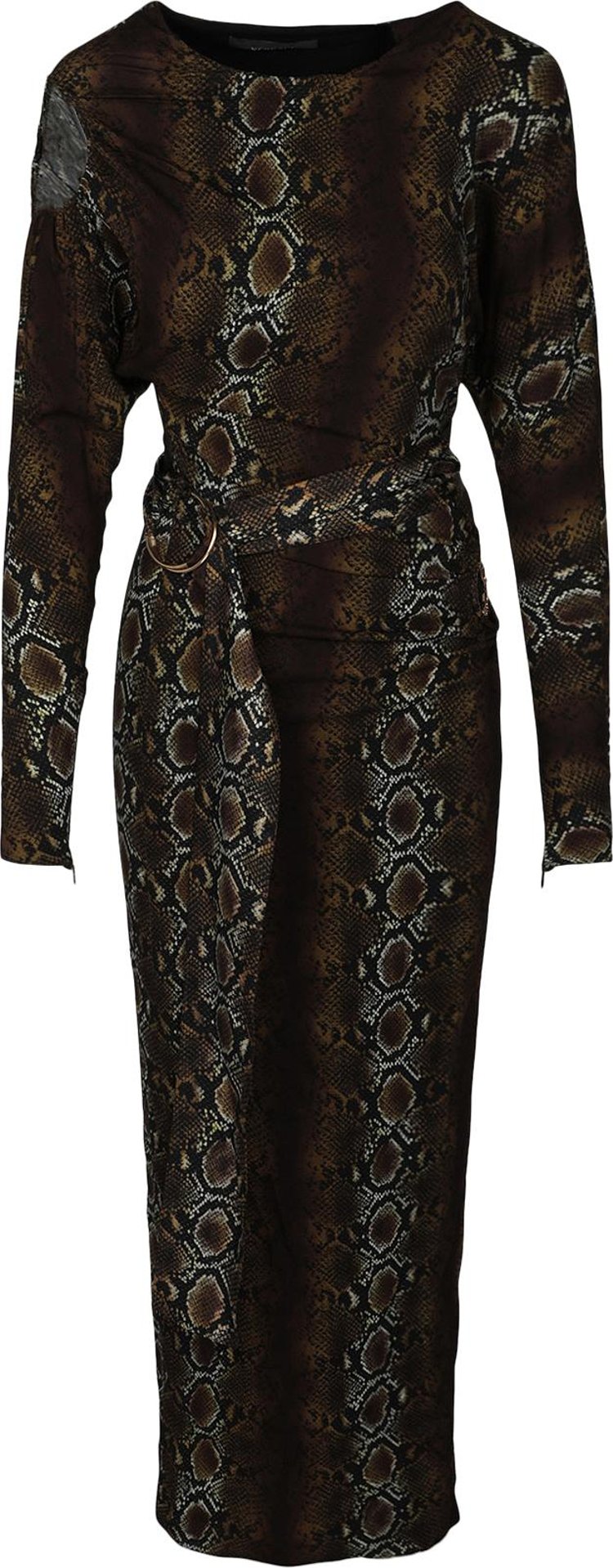 Versace Snake Printed Long-Sleeve Dress 'Multicolor'
