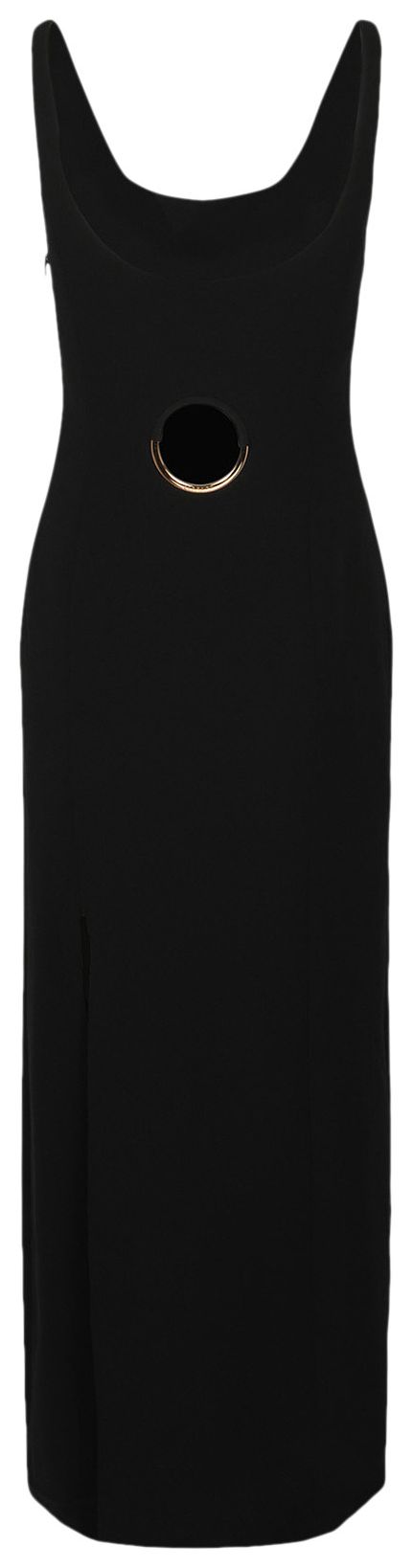Versace Ring Cutout Sleeveless Maxi Dress Black